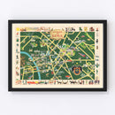Vintage Map of Lima, Peru 1954