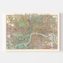 Vintage Map of London, England 1887