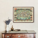 Vintage Map of Cambridge, England 1948