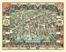 Vintage Map of Cambridge, England 1948