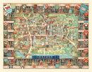 Vintage Map of Oxford, England 1948