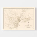 Vintage Map of Singapore City, Singapore 1930