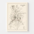 Vintage Map of Kuala Lumpur, Malaysia 1936