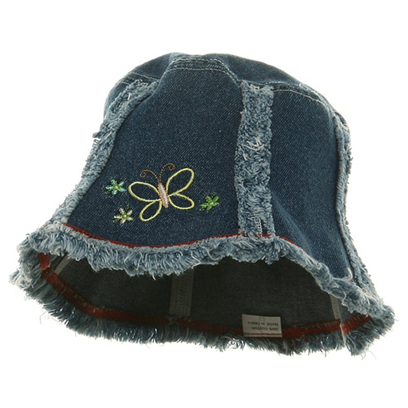 Denim Hats - Dk. Blue With Butterflys