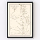 Vintage Chesapeake Bay Map 1868