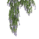 Purple and Green Willow Leaf Garland Artificial Hanging Bush 7.8×30in – NFPA701 Fire Rated – UV Resistant