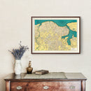 Vintage Map of Havana, Cuba 1945