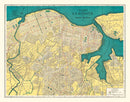 Vintage Map of Havana, Cuba 1945