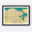 Vintage Map of Havana, Cuba 1945