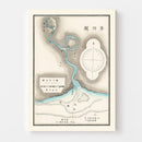 Vintage Map of Bangkok, Thailand 1875