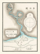 Vintage Map of Bangkok, Thailand 1875