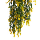 Yellow and Green Willow Leaf Garland Artificial Hanging Bush  7.1×30in – NFPA701 Fire Rated – UV Resistant