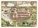 Vintage Map of Barth, Germany 1593