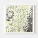 Vintage Akershus, Norway Map 1729