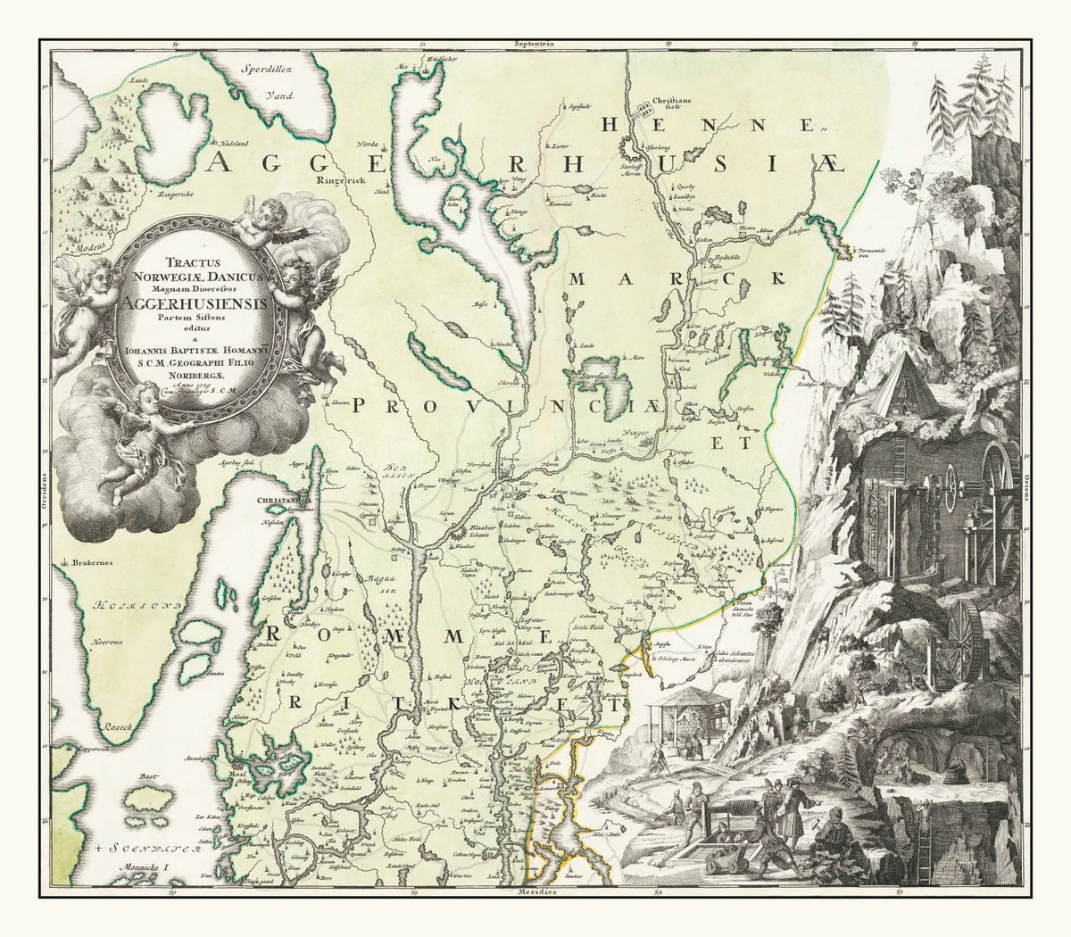 Vintage Akershus, Norway Map 1729, photo 5 of 5