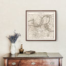 Vintage Map of Pamplona, Spain 1719