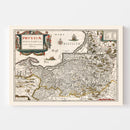 Vintage Map of Prussia 1635