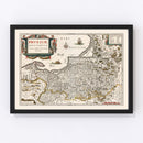Vintage Map of Prussia 1635