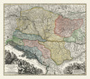 Vintage Map of Hungary 1725