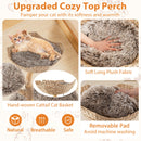 Wood Cat Tree Solid Pear Cat Tree with Perch and Sisal Scratching Posts-Brown