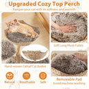 Wood Cat Tree Solid Pear Cat Tree with Perch and Sisal Scratching Posts-Brown by LJGDeals