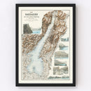 Vintage Lake Garda Italy Map 1890