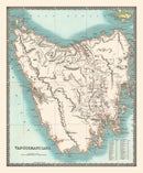 Vintage Map of Tasmania 1831