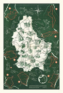 Vintage Map of Luxembourg 1935