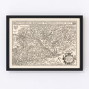 Vintage Map of Hungary 1570