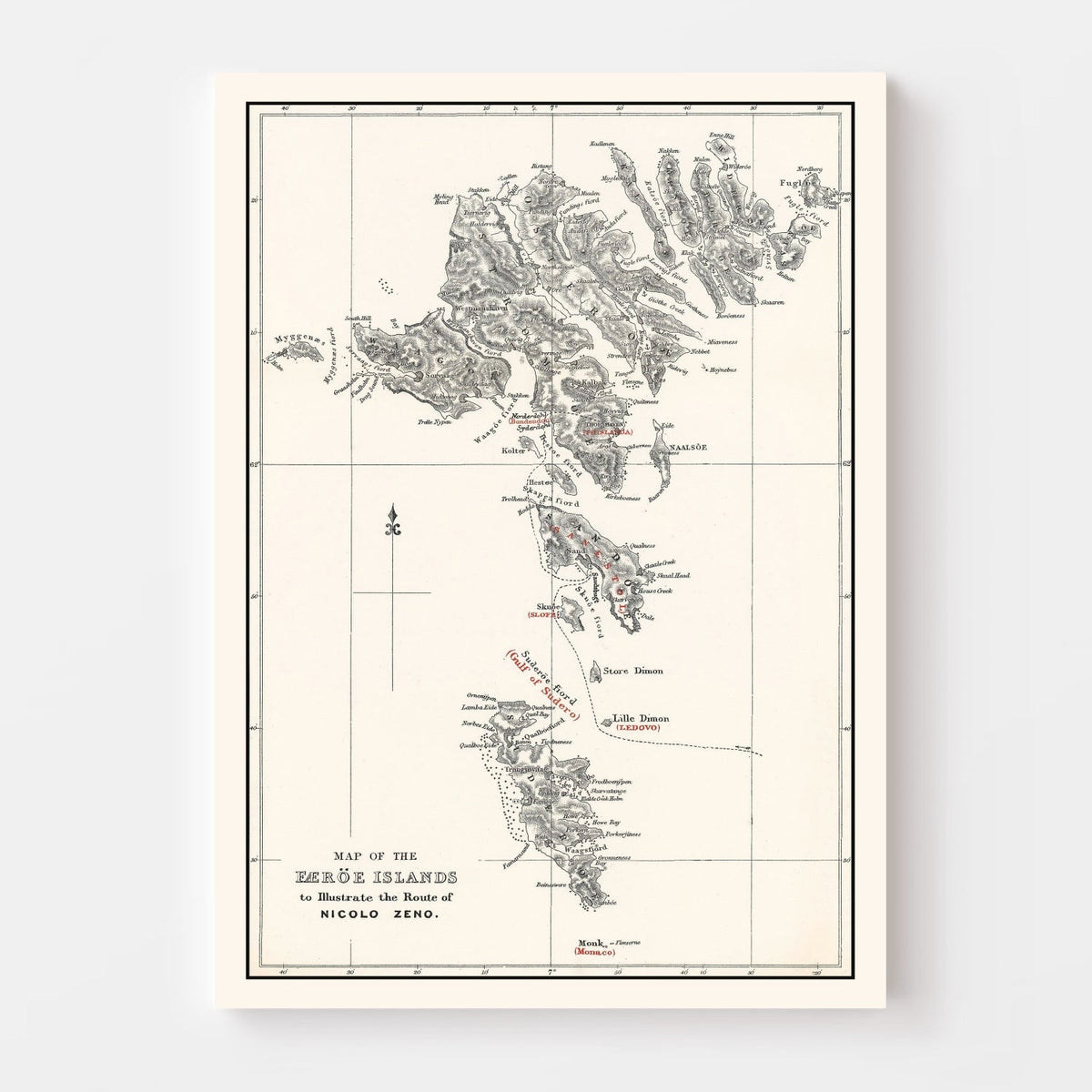 Vintage Faroe Islands Map 1873, photo 4 of 5
