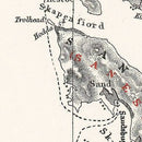 Vintage Faroe Islands Map 1873