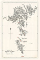 Vintage Faroe Islands Map 1873