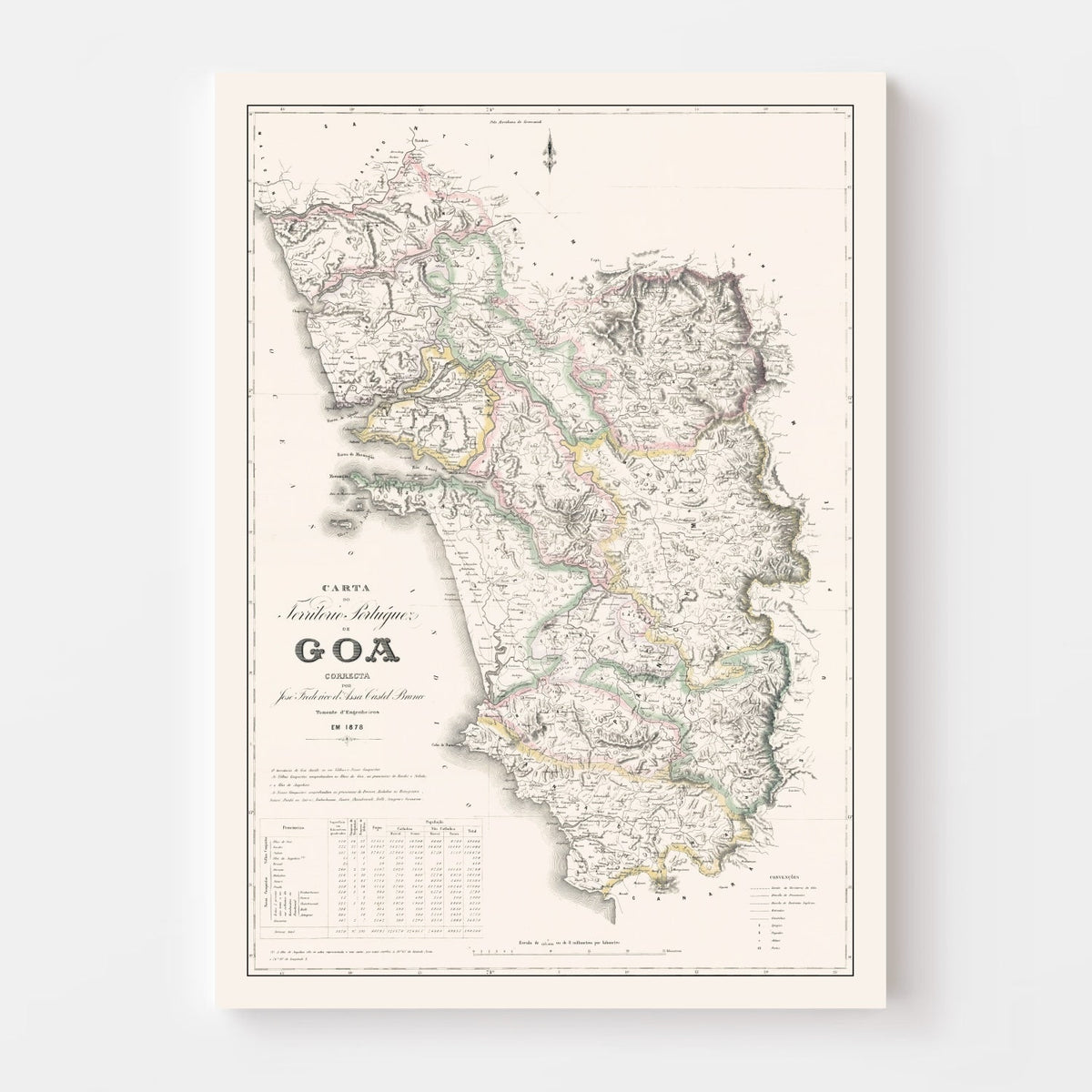 Vintage Goa, India Map 1878, photo 4 of 5