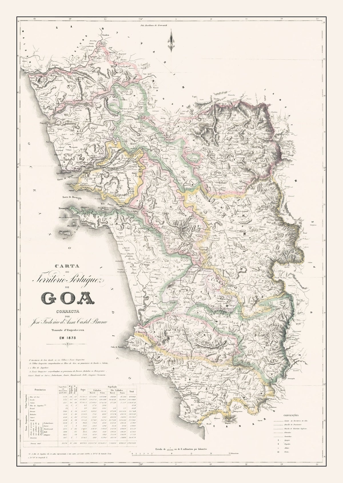 Vintage Goa, India Map 1878, photo 5 of 5