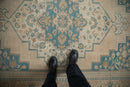 6x9.5 Vintage Distressed Oushak Carpet