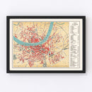 Vintage Map of Basel, Switzerland 1895