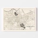 Vintage Map of Casablanca, Morocco 1941
