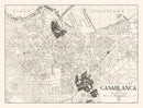 Vintage Map of Casablanca, Morocco 1941