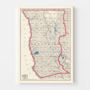 Vintage Map of Mendocino County, California 1914