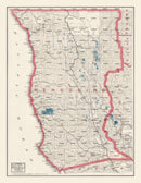 Vintage Map of Mendocino County, California 1914