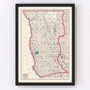 Vintage Map of Mendocino County, California 1914