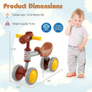 Baby Balance Bike No Pedal 4-Wheel Bicycle-Brown by LJGDeals