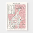 Vintage Map of Cairo, Egypt 1945