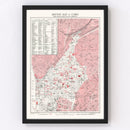 Vintage Map of Cairo, Egypt 1945
