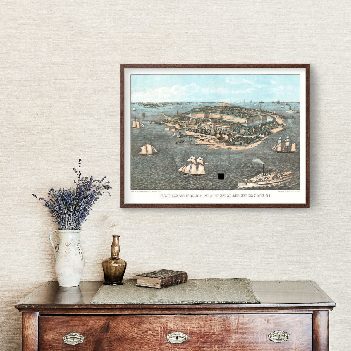 Vintage Fort Monroe, VA Map 1861, photo 3 of 5