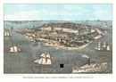 Vintage Fort Monroe, VA Map 1861