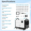 124 Pint Crawl Space Dehumidifier with 3 Modes and 24H Timer by LJGDeals