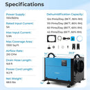 124 Pint Crawl Space Dehumidifier with 3 Modes and 24H Timer by LJGDeals