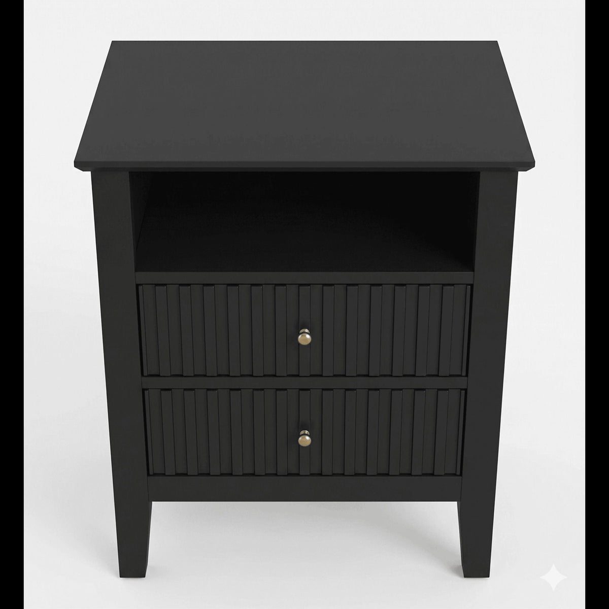 Fluted Nightstand With 2 Drawers, photo 22 of 40