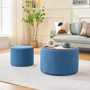 Nesting Ottomans, Round Coffee Table & Bench With Tray (Set of 2) by Unique Piece Furniture